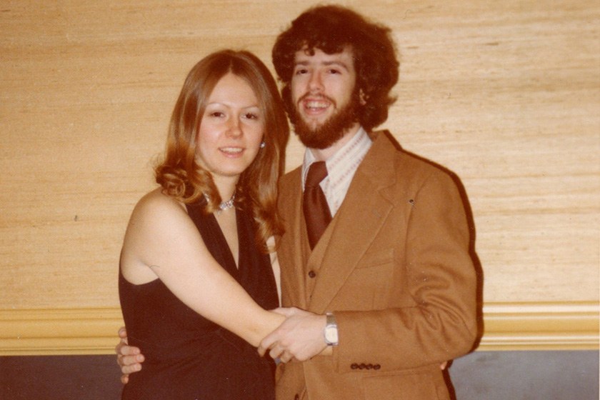 Karen Hasby Epstein '77 and Larry Epstein '76, MBA '78 at a Pi Beta Phi formal in 1976.