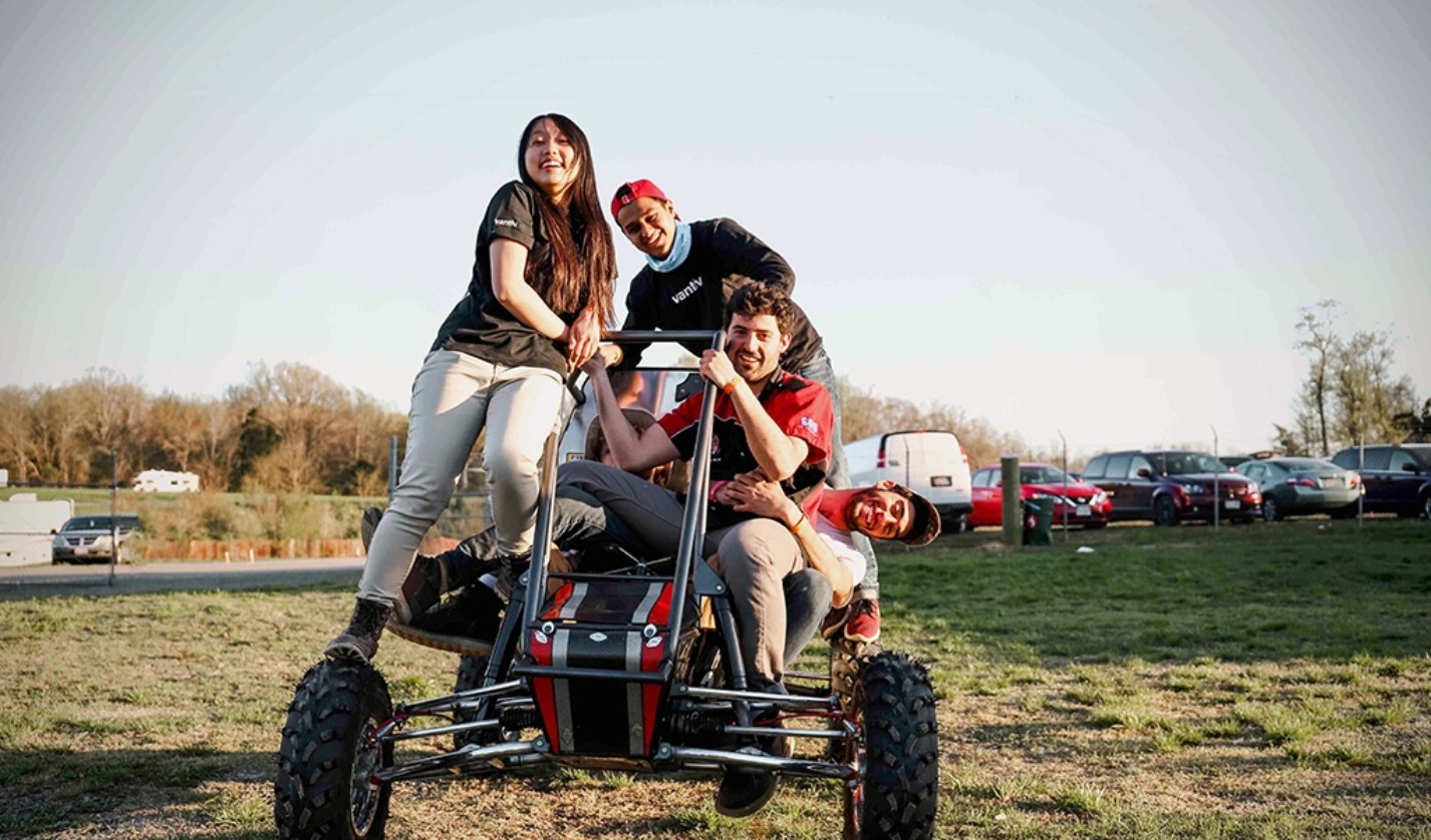 Members of Cornell’s 2018–2019 Baja Racing Team. Students must design and build an off-road vehicle that can perform in the most rugged conditions.
